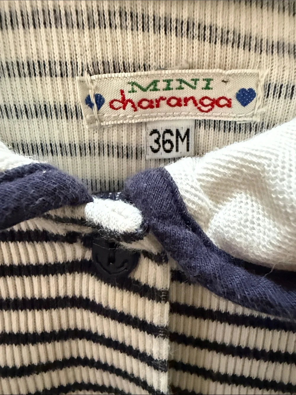 Mini CHARANGA Striped Navy and White Sleeveless Cotton Dress for Girls